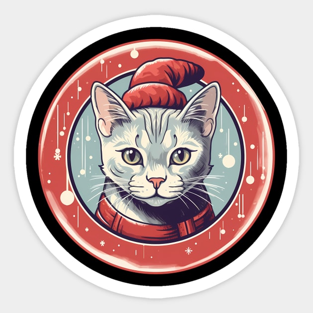 Egyptian Mau Cat Xmas, Love Cats Sticker by dukito